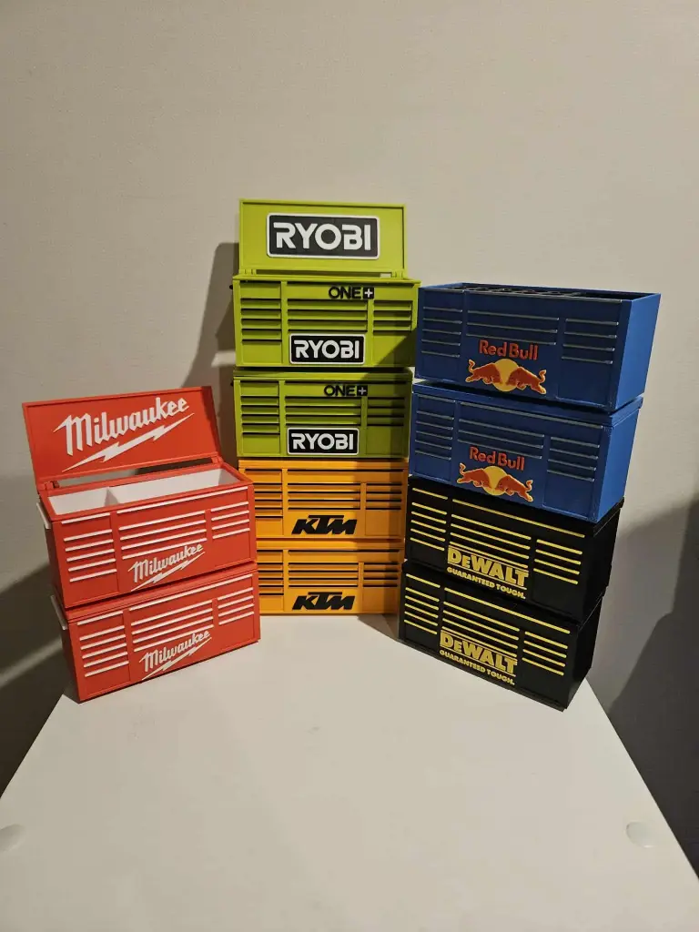 Brand themed tool box pen holders